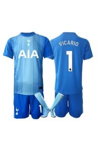 Tottenham Hotspur Guglielmo Vicario #1 Maalivahti Jalkapallovaatteet Lasten Vieraspeliasu 2025-26 Lyhythihainen (+ Lyhyet housut)
